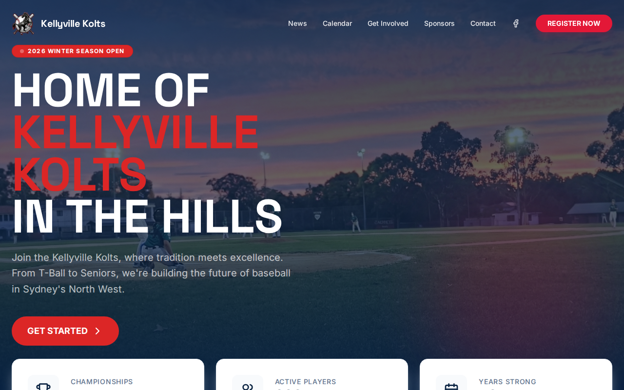 Kellyville Baseball Club on desktop