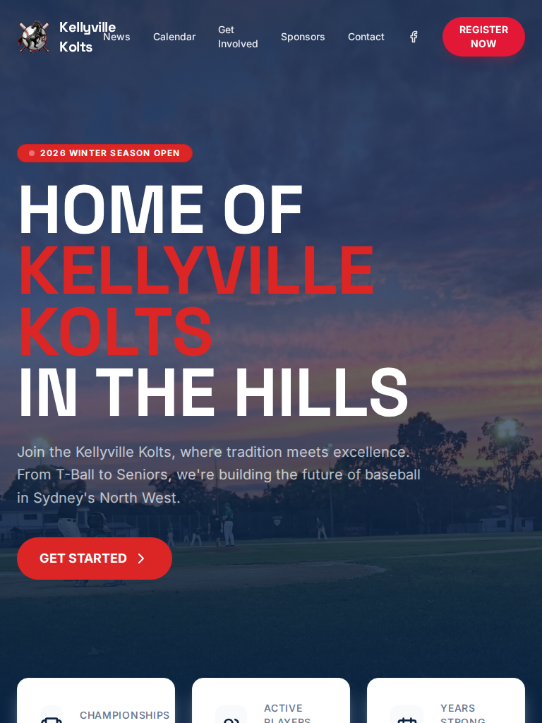 Kellyville Baseball Club on tablet